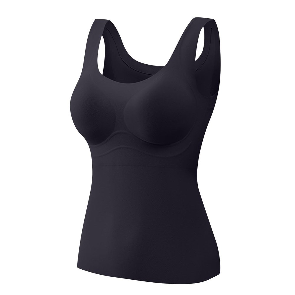 Womens Thermal Tank Tops Built in Bra Warm Underwear High Stretch Sleeveless Camisoles Comfy Soft Base Layer Vest