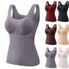 Womens Thermal Tank Tops Built in Bra Warm Underwear High Stretch Sleeveless Camisoles Comfy Soft Base Layer Vest view 3