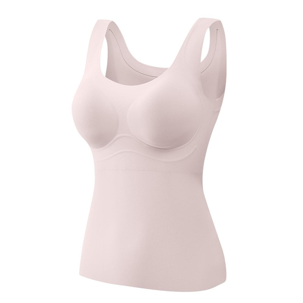 Womens Thermal Tank Tops Built in Bra Warm Underwear High Stretch Sleeveless Camisoles Comfy Soft Base Layer Vest,Thermal Wear with Built in Bras