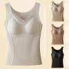 Womens Thermal Tank Tops Built in Bra Warm Underwear High Stretch Sleeveless Camisoles Comfy Soft Base Layer Vest,Tanktops with Built in Bras view 3