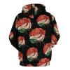 Rose Flower Mexico Flag Adult Hoodies Casual Sweatshirt Long Sleeve Pullover Hooded with Pockets for Women Men M view 3
