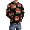 Rose Flower Mexico Flag Adult Hoodies Casual Sweatshirt Long Sleeve Pullover Hooded with Pockets for Women Men M view 4
