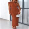 PRETTYGARDEN Women's 2026 Summer Formal Maxi Dresses Sleeveless One Shoulder Bodycon Ruched Mesh Wedding Guest Cocktail Dress (Caramel,XX-Large) view 3