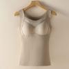 Womens Thermal Tank Tops Built in Bra Warm Underwear High Stretch Sleeveless Camisoles Comfy Soft Base Layer Vest,Cami with Built in Bra view 2