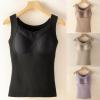 Womens Thermal Tank Tops Built in Bra Warm Underwear High Stretch Sleeveless Camisoles Comfy Soft Base Layer Vest,Cami with Built in Bra view 3