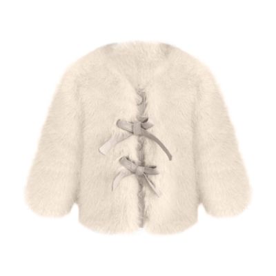 KAGAYD Little Girls' Faux Fu Coat Jacket Outerwear Kids Girls Winter Waistcoat Thick Warm Cape (Beige, 3-4 Years)