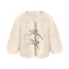 KAGAYD Little Girls' Faux Fu Coat Jacket Outerwear Kids Girls Winter Waistcoat Thick Warm Cape (Beige, 3-4 Years) view 1