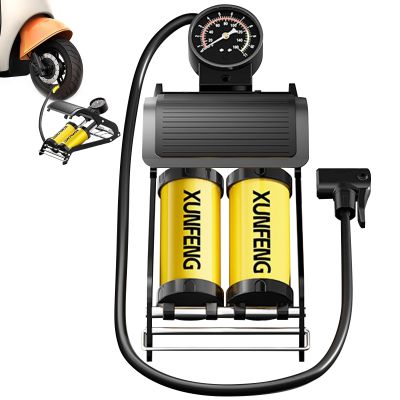 Portable Foot Pedal Pump, Lightweight Tire Pump for Traveling, Multifunctional Foot Operated Tire Pump, Heavy Duty Motorcycle Tire Inflator 11.42x5.12x3.54 for Vehicles, Motorcycle, Cars
