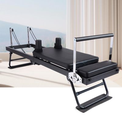 Hlixzoy Pilates Core Bed, Foldable Pilates Reformer (200 Kg Load-Bearing) + Mobile Pulley, Home Fitness Yoga Training Bed, Body Stretching Training Equipment