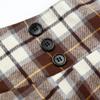 IDEALSANXUN Plaid Skirts for Women Fall Winter High Waisted A Line Pleated Maxi Midi Skirt, Coffee, S view 3