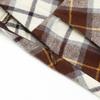 IDEALSANXUN Plaid Skirts for Women Fall Winter High Waisted A Line Pleated Maxi Midi Skirt, Coffee, S view 4