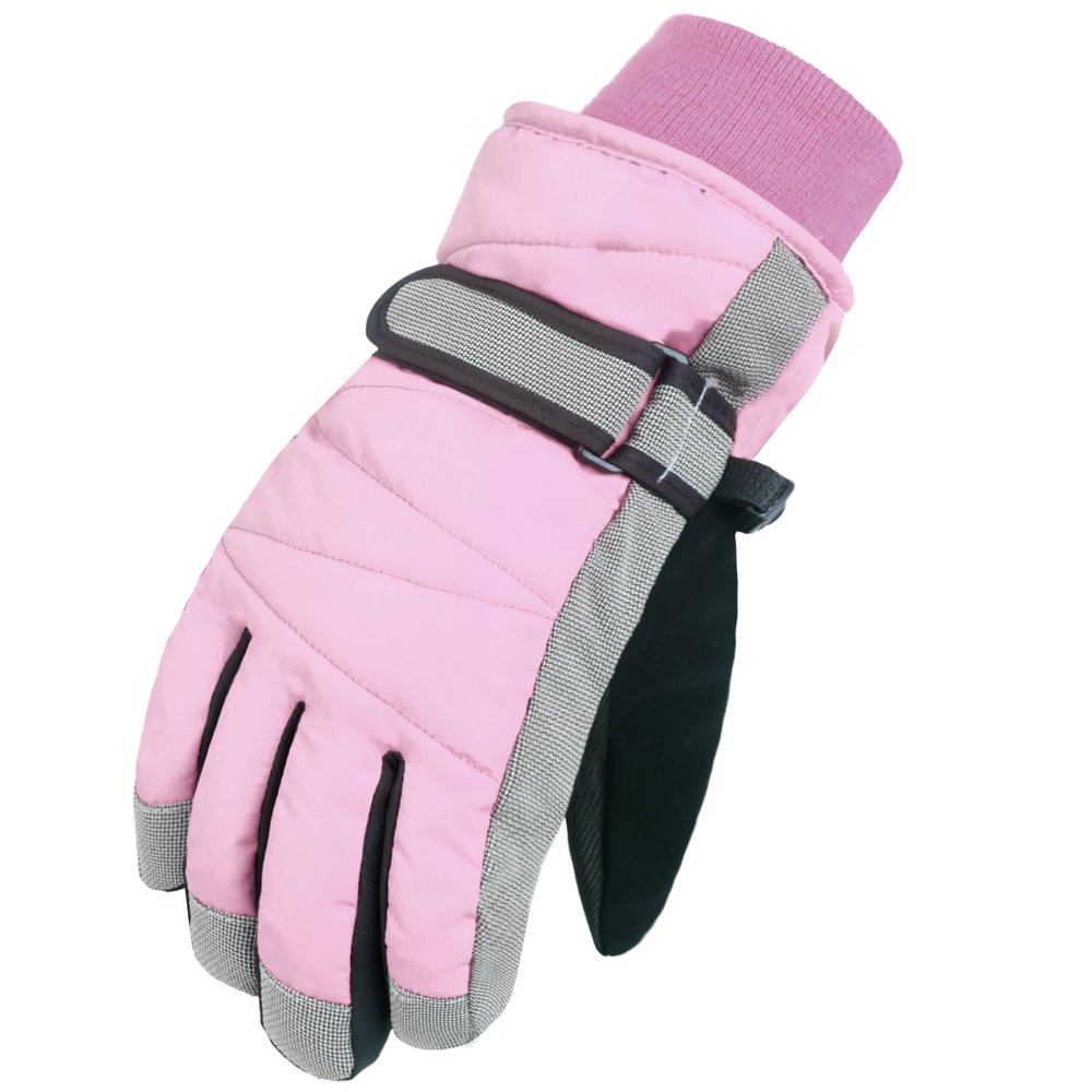 MAGARROW Kids Winter Warm Gloves Windproof Water-Resistant Snow Boys Girls Sport Gloves (Light Pink, 4-6 Years)