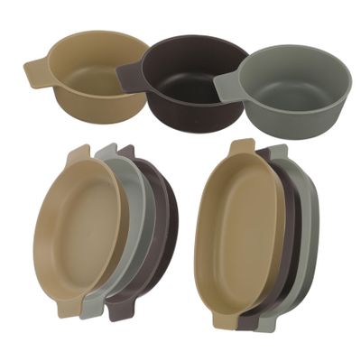 COOLHIYA Plastic Dinnerware Camping Plates Bowls Outdoor Serving Dishes Multi-Functional Snack Bowls for Side Dishes Easy Clean
