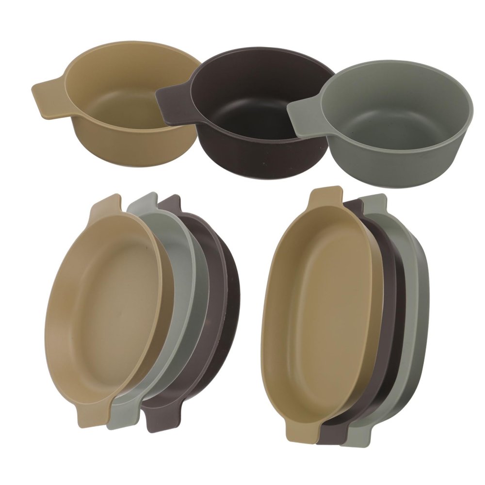 COOLHIYA Plastic Dinnerware Camping Plates Bowls Outdoor Serving Dishes Multi-Functional Snack Bowls for Side Dishes Easy Clean