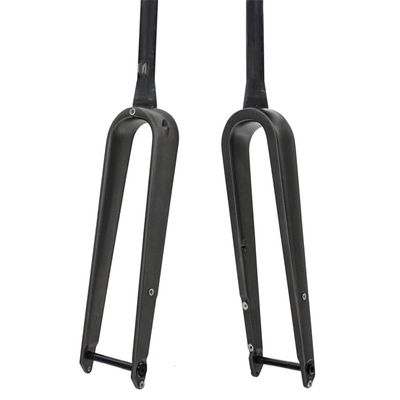 MLIKYRGK Carbon Fiber Gravel Rigid Fork Road Bike Front Forks 1-1/2" Taper Tube Disc Brake Thru Axle 12 * 100mm Off-Road Fork 700x45C