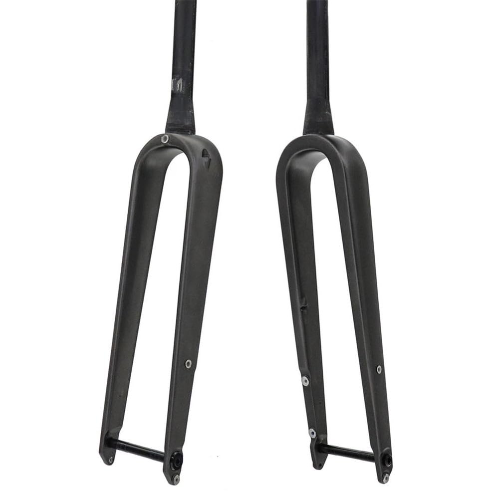 MLIKYRGK Carbon Fiber Gravel Rigid Fork Road Bike Front Forks 1-1/2" Taper Tube Disc Brake Thru Axle 12 * 100mm Off-Road Fork 700x45C