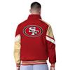 G-III Sports Men's Scarlet/Heather Gray San Francisco 49ers Strong Arm Reversible Full-Zip Jacket view 2