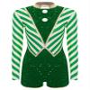 Winnrchan Christmas Candy Cane Costume Women Striped Sequins Jumpsuit Dance Unitard Xmas Party Green 3X-Large view 3
