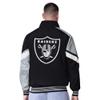 G-III Sports Men's Black/Heather Gray Las Vegas Raiders Strong Arm Reversible Full-Zip Jacket view 2