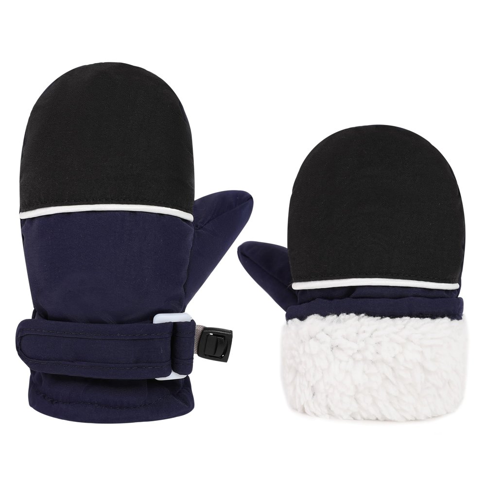 Urban Virgin Infant Baby Toddler Kids Winter Mittnes Lined Fleece Warm Waterproof Ski Snow Gloves For Boys Girls NavyblueMixed 6-24 Months