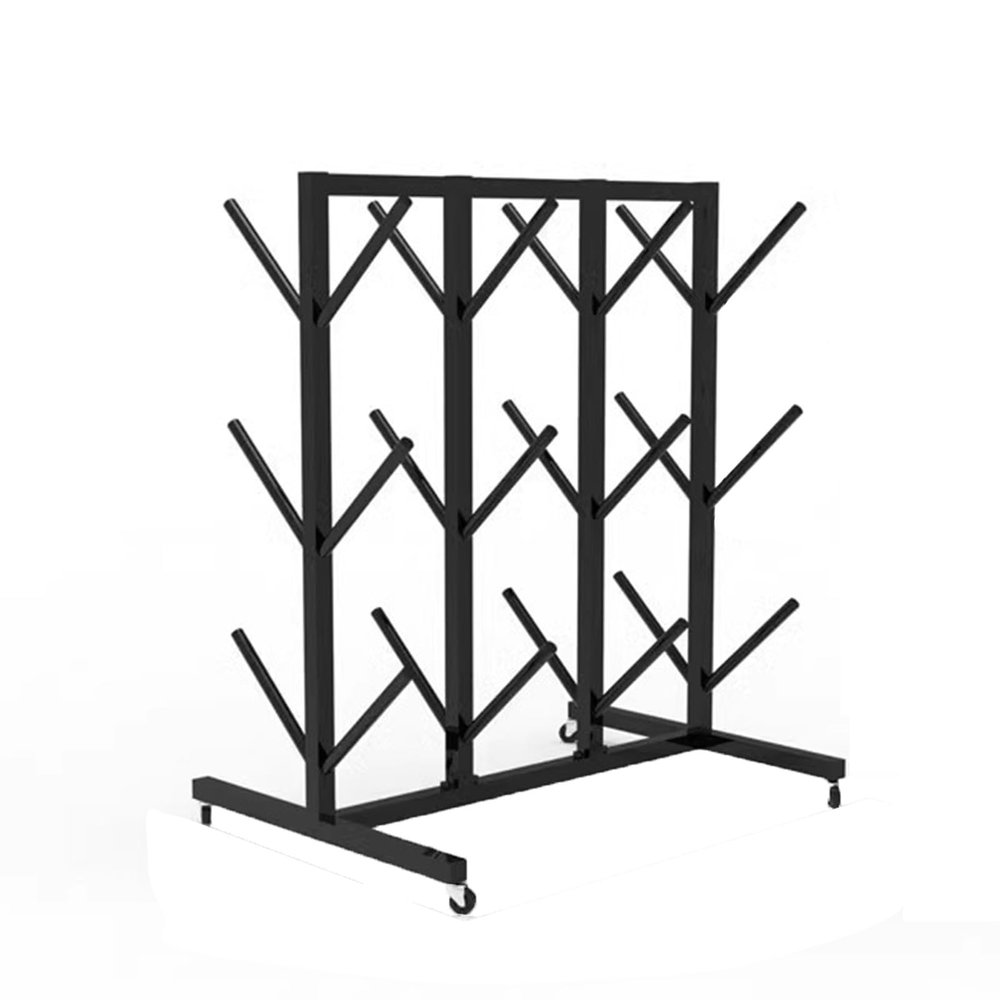 LVLDAWA Boxing Glove Storage Rack, Gym Large Capacity Glove Hanging Holder Heavy Duty Metal Double Sided Glove Drying Rack with Wheels for Kickboxing(Black,70x55x80cm)