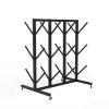 LVLDAWA Boxing Glove Storage Rack, Gym Large Capacity Glove Hanging Holder Heavy Duty Metal Double Sided Glove Drying Rack with Wheels for Kickboxing(Black,70x55x80cm) view 1