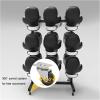 LVLDAWA Boxing Glove Storage Rack, Gym Large Capacity Glove Hanging Holder Heavy Duty Metal Double Sided Glove Drying Rack with Wheels for Kickboxing(Black,70x55x80cm) view 3