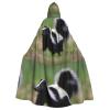 WHJSHOP Halloween Adult Hooded Cape for Parties and Costumes - Easy Care Skunk Pattern view 1