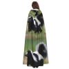 WHJSHOP Halloween Adult Hooded Cape for Parties and Costumes - Easy Care Skunk Pattern view 4