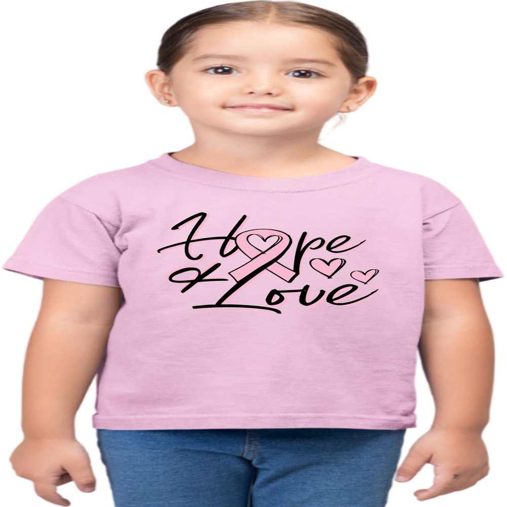 3T Light Pink Toddler Hope & Love Breast Cancer Awareness Toddler T-Shirt