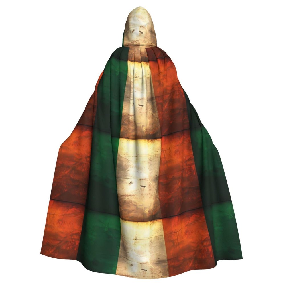 DLXW men's women's cape halloween hooded cape queen's robe costume renaissance medieval costume retro irish flag