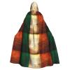 DLXW men's women's cape halloween hooded cape queen's robe costume renaissance medieval costume retro irish flag view 1