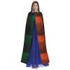DLXW men's women's cape halloween hooded cape queen's robe costume renaissance medieval costume retro irish flag view 2