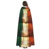 DLXW men's women's cape halloween hooded cape queen's robe costume renaissance medieval costume retro irish flag view 4