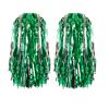 AUMIDO 2Pcs Cheerleading Pom Poms - Pompoms Cheer for Boy Girl School Sports Dance Games Team Spirit Cheer (Silver Green) view 1