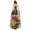 WHJSHOP Halloween Adult Hooded Cape for Parties and Costumes - Easy Care Western Horse Pattern view 4