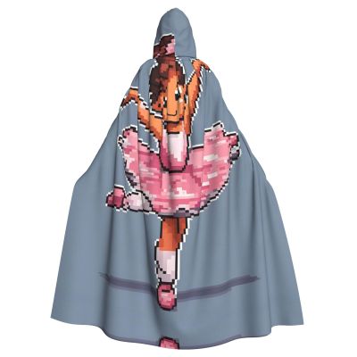 WHJSHOP Halloween Adult Hooded Cape for Parties and Costumes - Easy Care Little Ballerina Dancing Girl Pattern