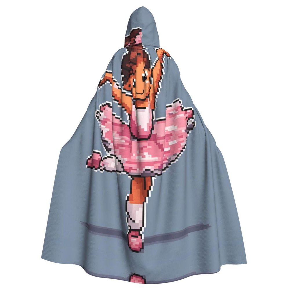 WHJSHOP Halloween Adult Hooded Cape for Parties and Costumes - Easy Care Little Ballerina Dancing Girl Pattern