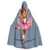 WHJSHOP Halloween Adult Hooded Cape for Parties and Costumes - Easy Care Little Ballerina Dancing Girl Pattern view 1