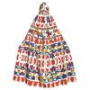WHJSHOP Halloween Adult Hooded Cape for Parties and Costumes - Easy Care Runner Swedish Dala Horse Folk Pattern view 1
