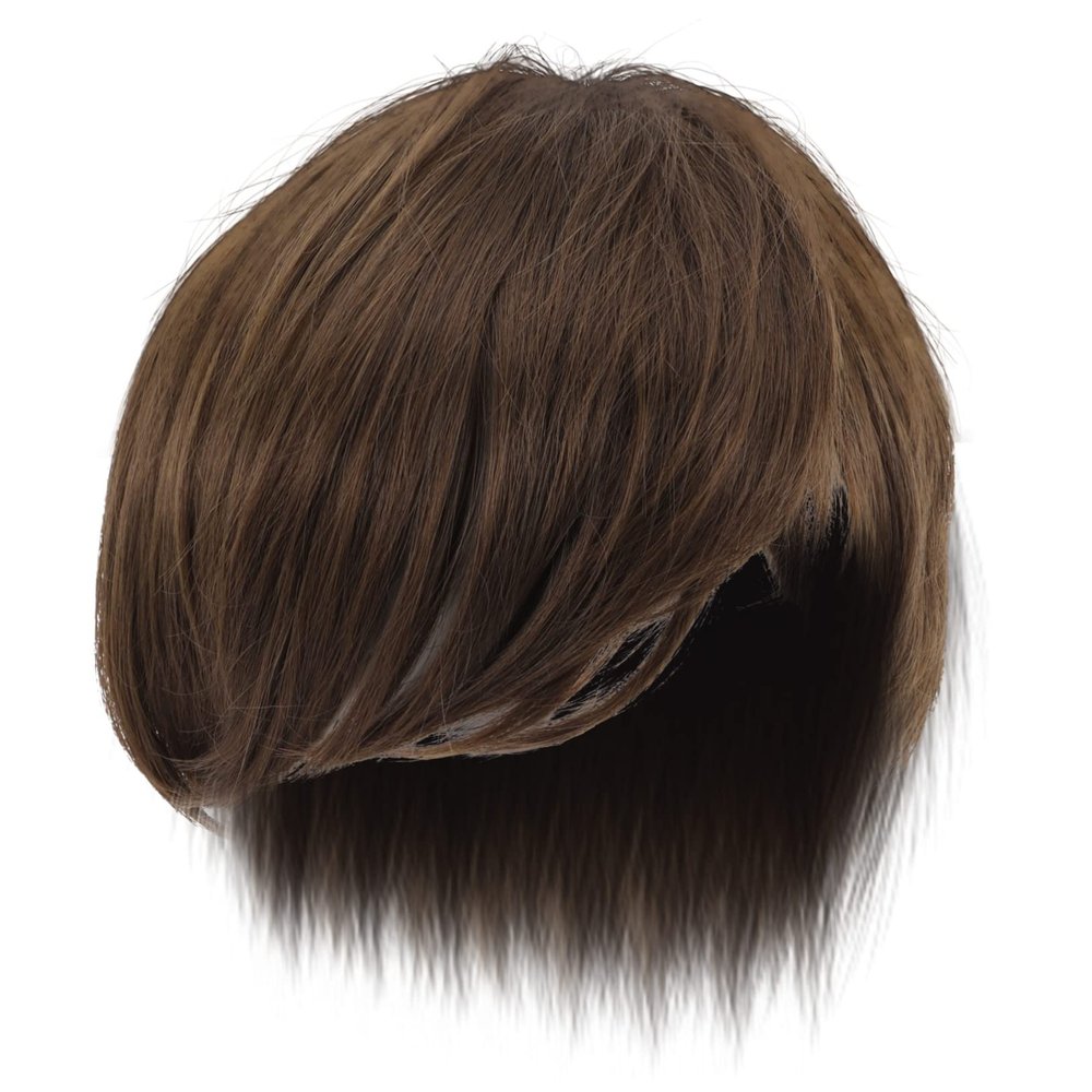 Outanaya Male Short Wig for Halloween Cosplay - Attractive Deep Brown Hair Side for Costume Parties and Events