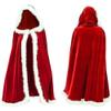 JAOCDOEN 1.5m Red Hooded Cape Christmas Costume Santa Claus Cloak Red Mantle for Christmas Party Cosplay Costume view 1
