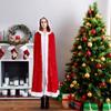 JAOCDOEN 1.5m Red Hooded Cape Christmas Costume Santa Claus Cloak Red Mantle for Christmas Party Cosplay Costume view 2