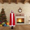 JAOCDOEN 1.5m Red Hooded Cape Christmas Costume Santa Claus Cloak Red Mantle for Christmas Party Cosplay Costume view 3