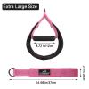 GLMMIR Pilates Double Loop Straps for Pilates Reformer, Fitness Metal D Ring Straps Handle, Pilate Accessories Yoga Wristbands Exercise Straps for Gym Home Workout 2PCS - Pink with Handle view 2
