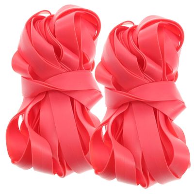 BESPORTBLE 2pcs Thickened Widened Skipping Rope Toy Stretchy Rubber Band Jump Rope for Outdoor Fun Exercise and Color Each for Home and School Activities