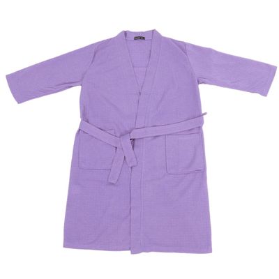 ANDRESLAD Spa Robe Gown Long Waffle Bathrobe Hood Absorbent Spa Robe Dressing Gown for Home and Travel