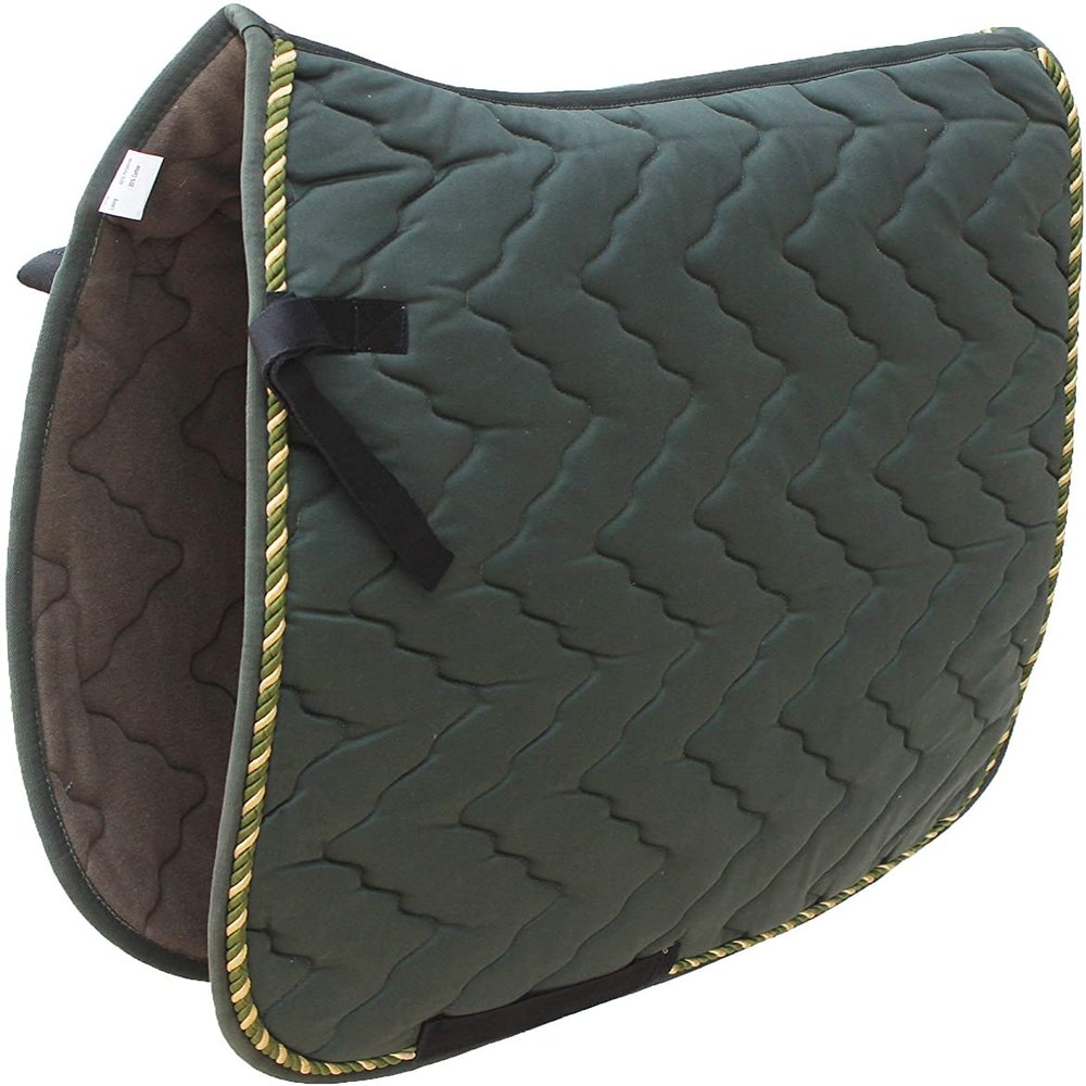 AD Saddlery Soft Quilted Padded Lightweight Dressage Saddle Pad Horse Suede Square English Sheepskin Cotton Lining Foam Cushioning Size:Full,Cob,Pony Horse, P31 (Pony: Spine: 20in L: 16.75in W: 22in)