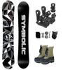 Symbolic Platinum Kids 2025 Snowboard & Bindings & Choice Boots Complete Package Set (Kid 12c Snow Boot Tan+Binding, 90cm Rocker Snowboard) view 1