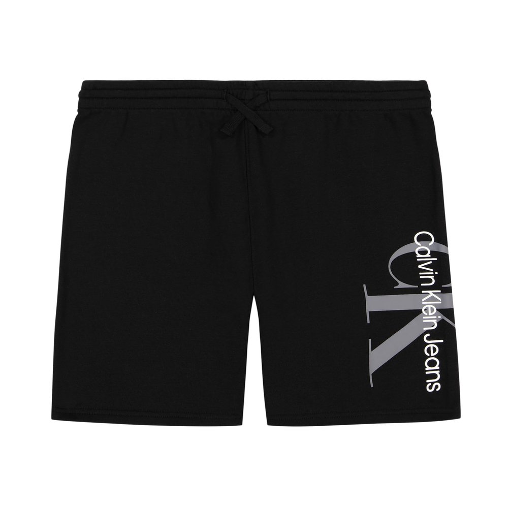 Calvin Klein Boys' Pull-On Knit Jogger Shorts, Drawstring Closure, CKJ Black, 10-12